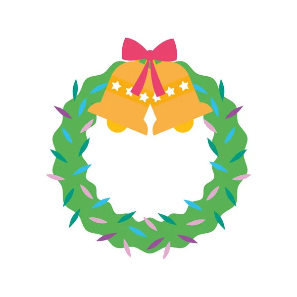 La celebración de navidades navideñas de navidad campanas inclinadas a la decoración. — Vector de stock