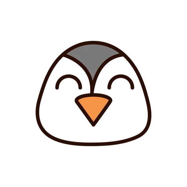 Ładny twarz pingwin zwierzę kreskówki ikona — Wektor stockowy