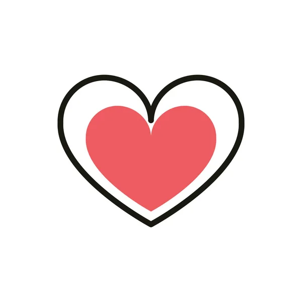 Amor coração linha ícone de mídia social e preencher —  Vetores de Stock