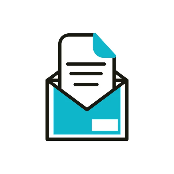 Email letter social media icon line and fill — Vetor de Stock