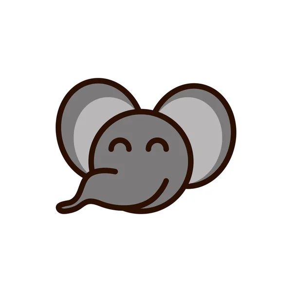 Cute face elephant animal cartoon icon — Stock Vector