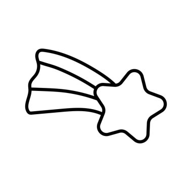 shooting star cartoon icon thick line