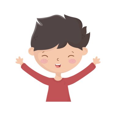 İzole çocuk çizgi film vektör tasarımı