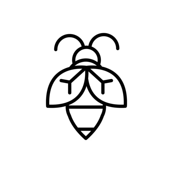 Bee insect rural agriculture thick line — Vector de stock