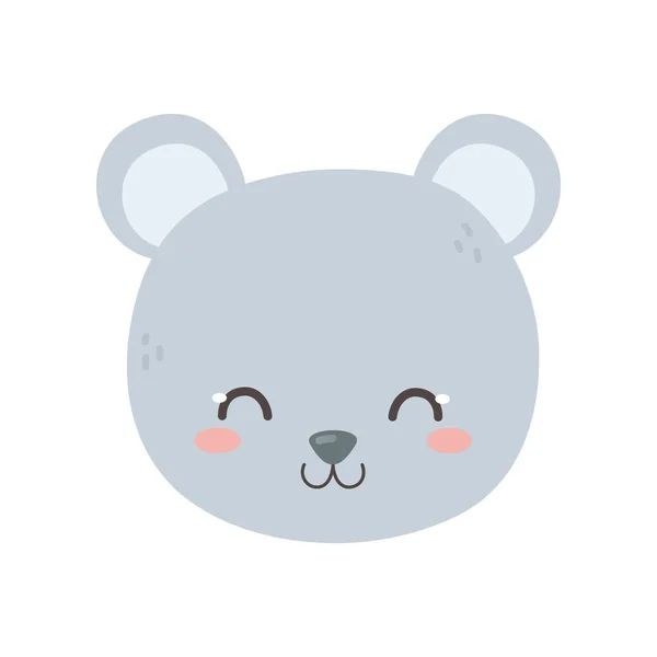 Cute bear head cartoon icon — ストックベクタ