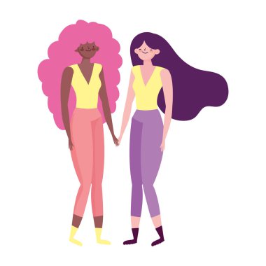 İki kadın birlikte arkadaş karakterleri.