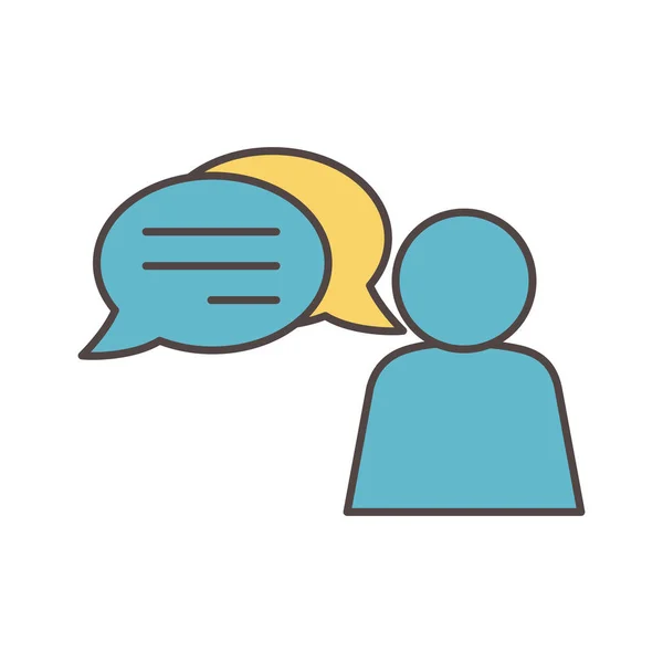 Avatar speech bubble social media icon — Vector de stock