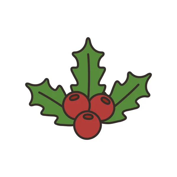 Holly Berry Yaprakları Noel süsleme simgesi — Stok Vektör