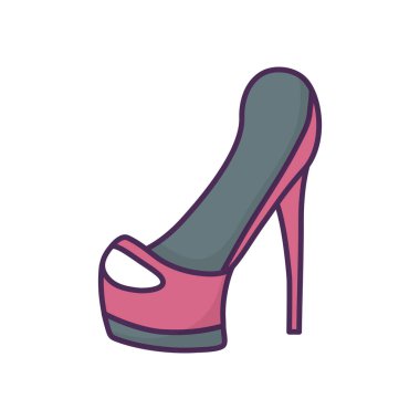female high heels accessory icon on white background