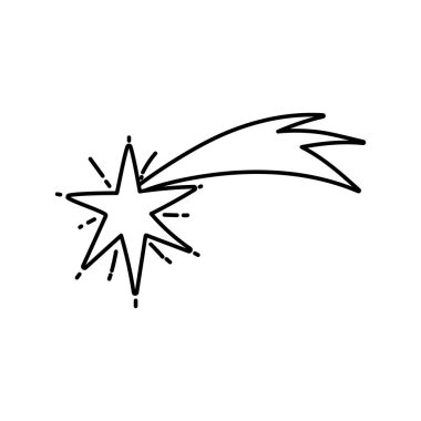 kayan yıldız parlak süs simgesi kalın çizgi