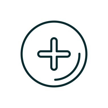 cross button medical icon line