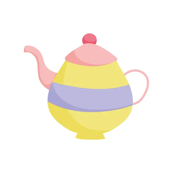 Teapot cerámica mandos icono objeto — Archivo Imágenes Vectoriales