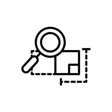 plan analysis magnifier architecture icon line style