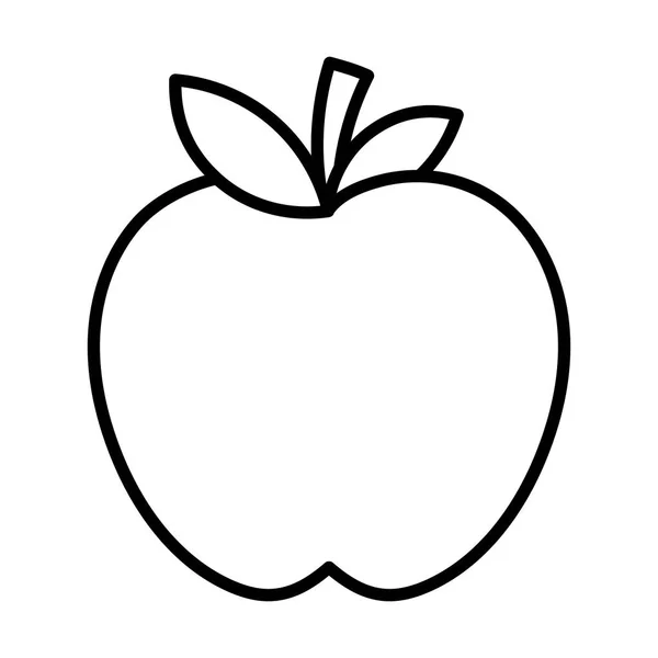 Fresh fruit tasty apple icon thick line — 图库矢量图片