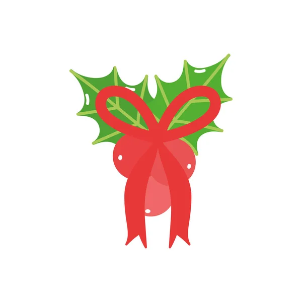 El arco rojo de las navidades y la decoración de las bayas. — Vector de stock