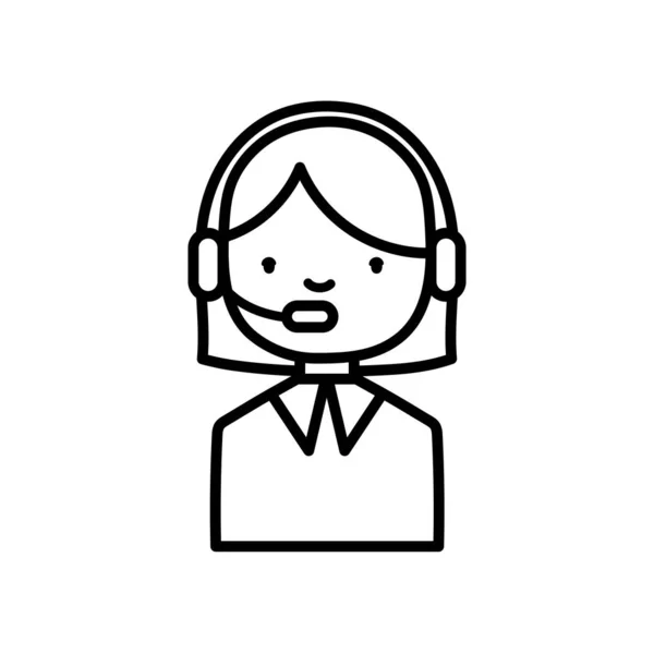 Woman with headphone vector design - Stok Vektor