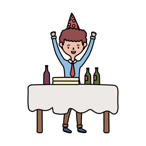 Hombre con feliz cumpleaños sombrero vector de diseño — Archivo Imágenes Vectoriales