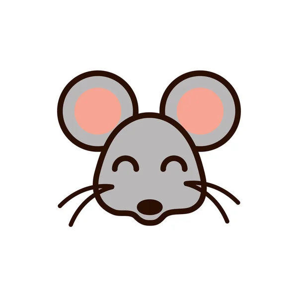 Cute face mouse animal cartoon icon — Stock Vector