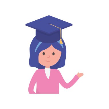 Kız öğrenci mezun şapkası okulunu internetten öğreniyor