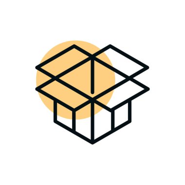 cardboard box delivery shopping line style dot color