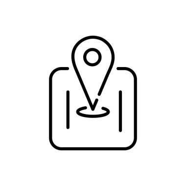 pin map navigation tourism travel thick line