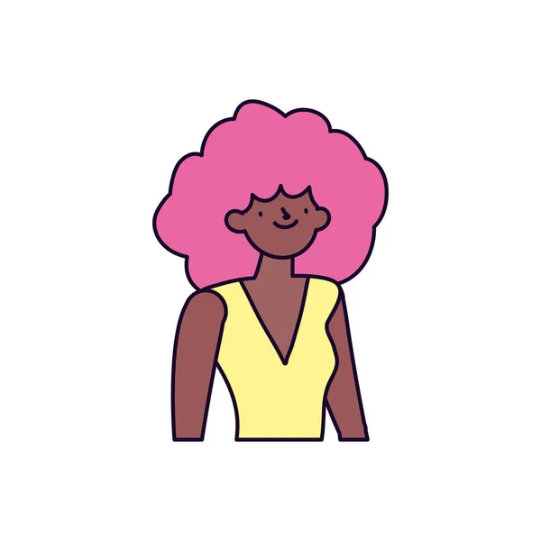 Portrait young woman cartoon character — Image vectorielle