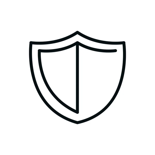 Shield protection shopping line style — Stockový vektor