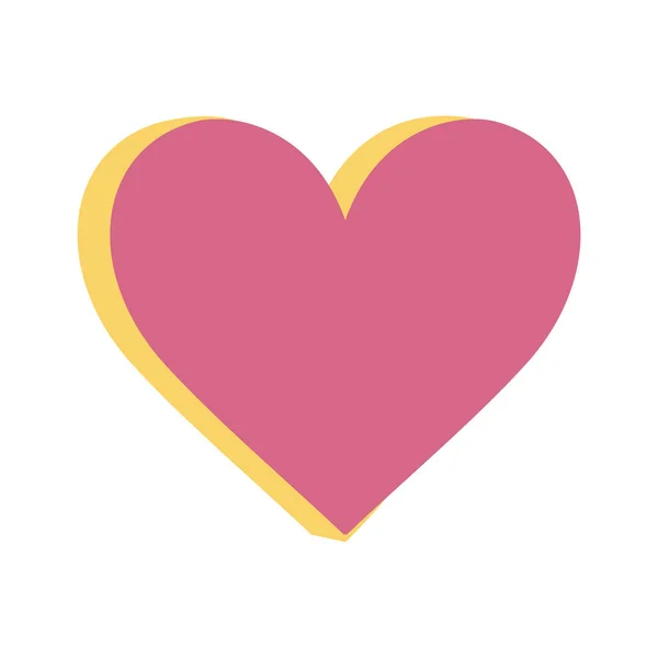 Heart love romantic icon on white background — Vetor de Stock