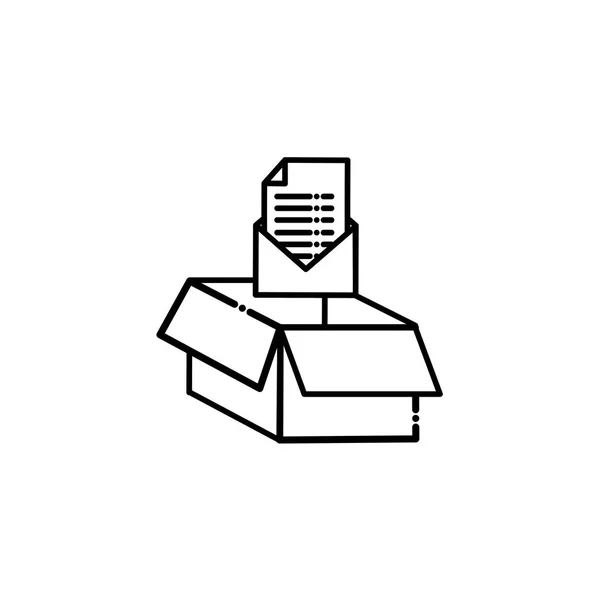 Isolated envelope inside box vector design — Stockvektor