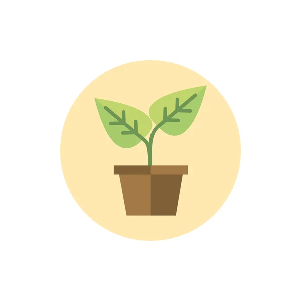 Potted plant green energy block icon — Stockvektor