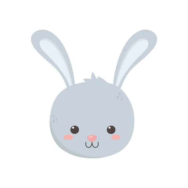 Cute rabbit head cartoon icon — стоковый вектор