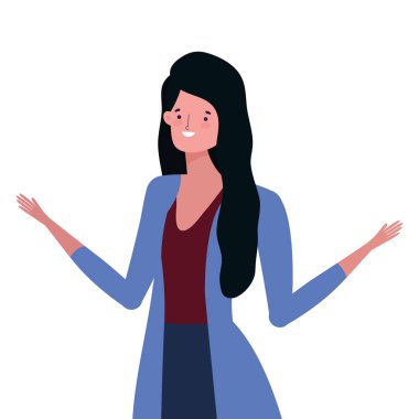 İzole edilmiş Avatar kadın vektör tasarımı