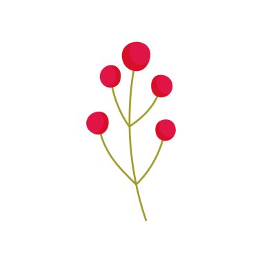 berries branch nature foliage decoration icon