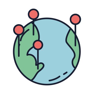 İzole dünya küresi vektör tasarımını doldur