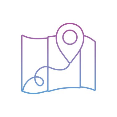 summer map with pin location gradient style