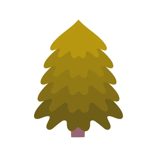 Pine tree nature icon on white background — стоковый вектор