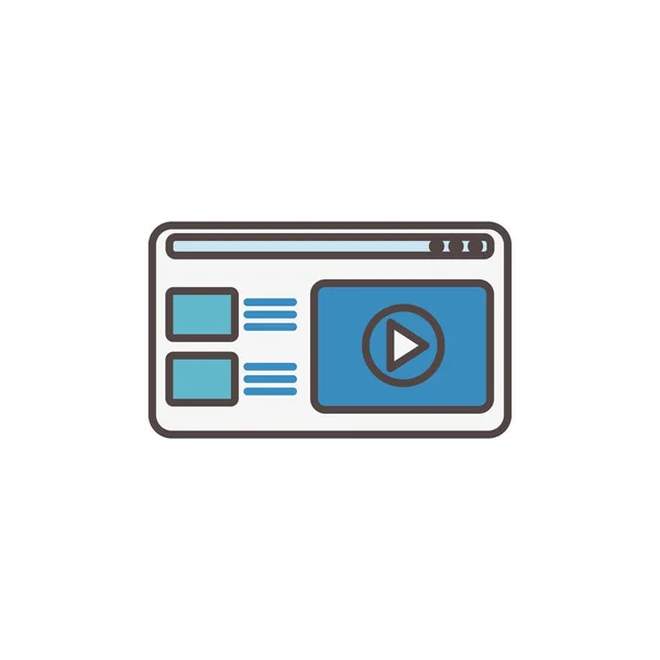 Website video player social media icon — 스톡 벡터