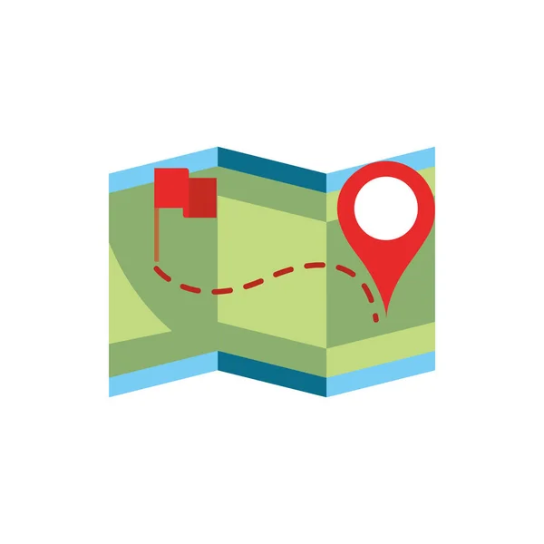Map location flag pointer gps navigation — Vetor de Stock