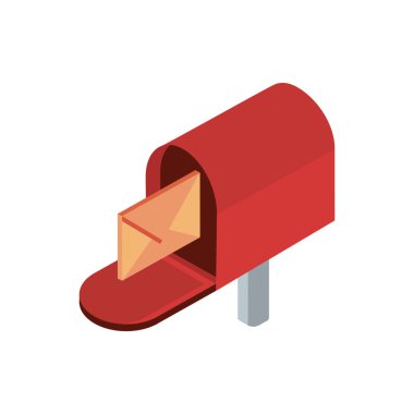 mailbox envelope correspondence postal mail isometric