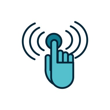 hand clicking internet of things line and fill icon
