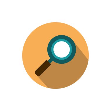 magnifying glass searching business strategy icon block shadow