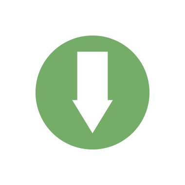 icon of down arrow in color circle