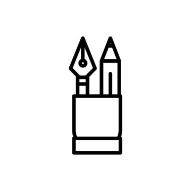 fountain pen and pencil tool architecture icon line style