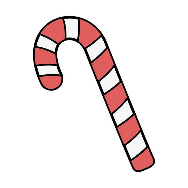 Striped candy cane decoration merry christmas — Vector de stock