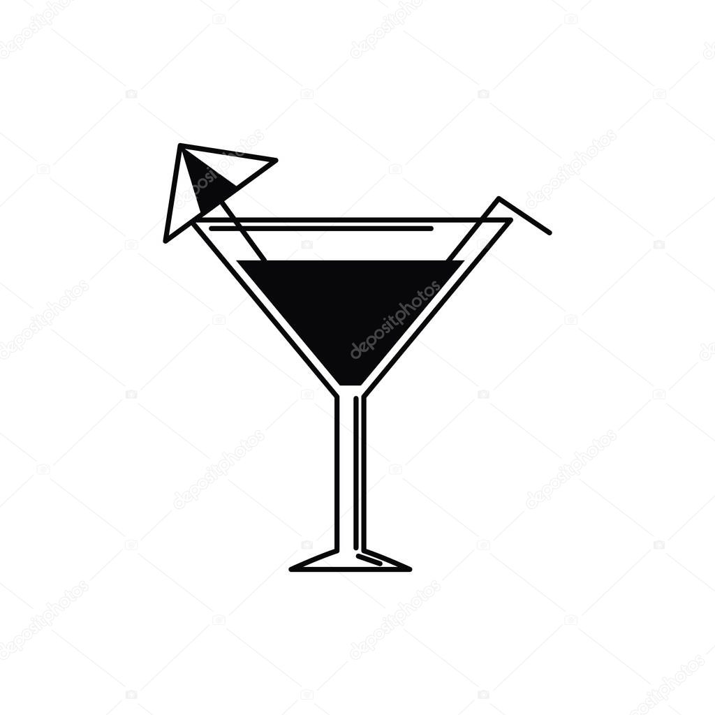 cocktail with umbrella vacation travel icon