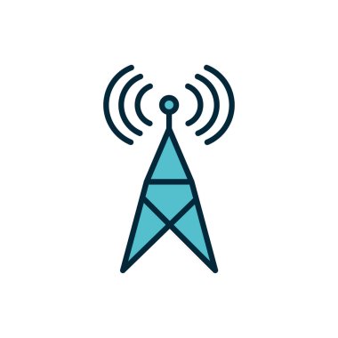 antenna signal transmission internet of things line and fill icon