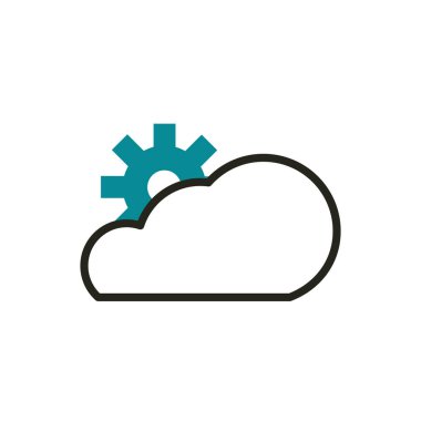 cloud computing setting web development icon line and fill
