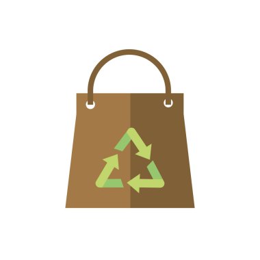paper shopping bag recycle green energy icon
