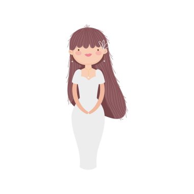 wedding bride woman elegant dress cartoon character