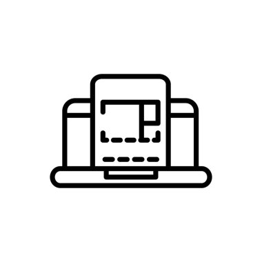laptop plan architecture icon line style